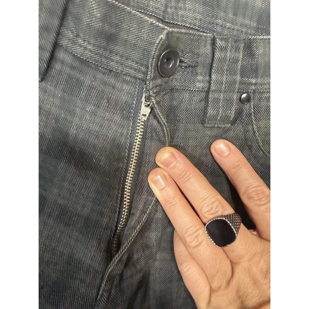 Comme Ca Ism Plaid Pants Mens‎ 30 Gray Black Tartan Slim Straight Cotton